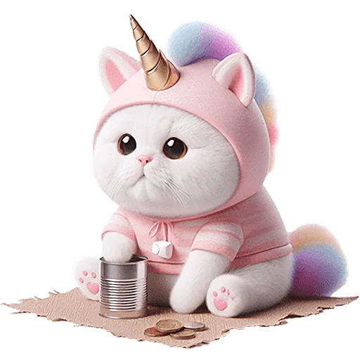 🤑 Стикер «Мяу единорог» для Telegram