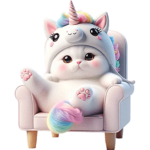 🫠 Стикер «Мяу единорог» для Telegram