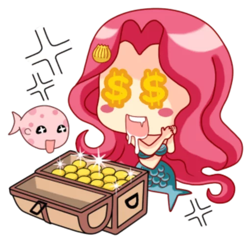 💵 Стикер «Mervenus Sweet Mermaid Of The Sea» для Telegram