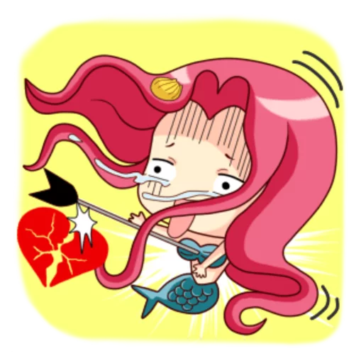 💔 Стикер «Mervenus Sweet Mermaid Of The Sea» для Telegram