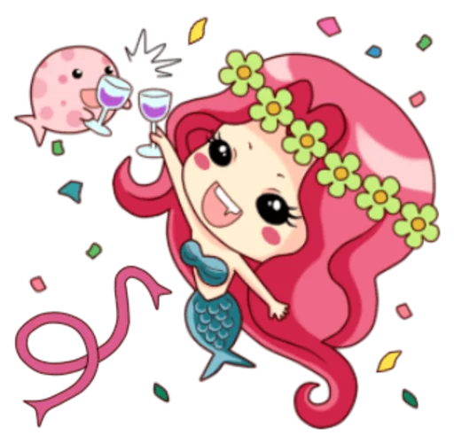 🎉 Стикер «Mervenus Sweet Mermaid Of The Sea» для Telegram