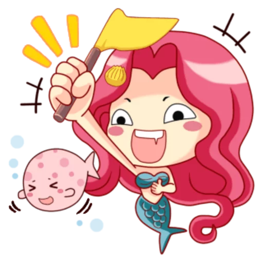 👯 Стикер «Mervenus Sweet Mermaid Of The Sea» для Telegram