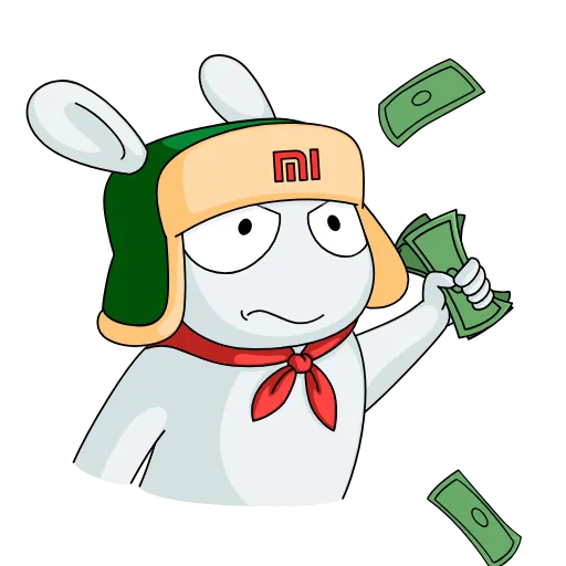 🤑 Стикер «Кролик Mi Rabbit» для Telegram