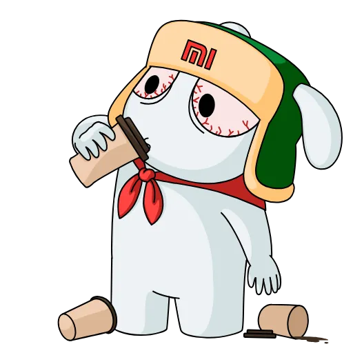 ☕️ Стикер «Кролик Mi Rabbit» для Telegram