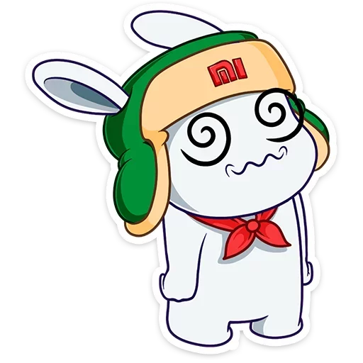 😵 Стикер «Кролик Mi Rabbit» для Telegram