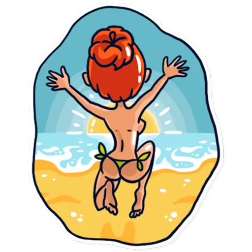 🏝 Стикер «Mia&;s vacation» для Telegram