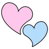 ❤️ Эмодзи «Цифры и иконки розовые и голубые» для Telegram