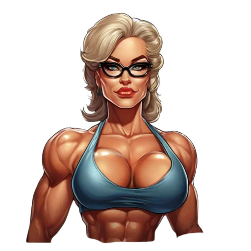 🤓 Стикер «Milf bodybuilder» для Telegram