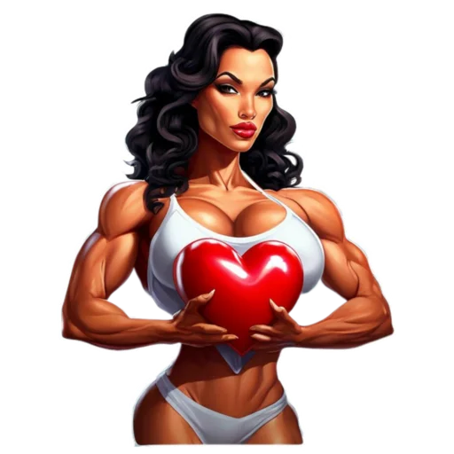 ❤️ Стикер «Milf bodybuilder» для Telegram