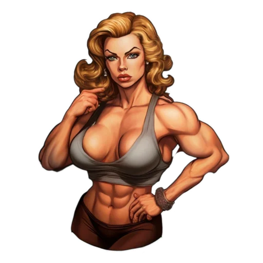 🤷‍♀ Стикер «Milf bodybuilder» для Telegram