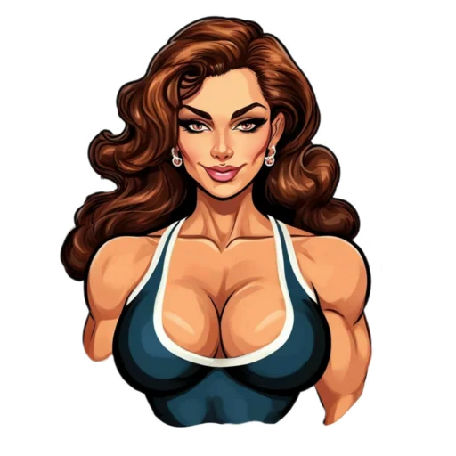 😊 Стикер «Milf bodybuilder» для Telegram