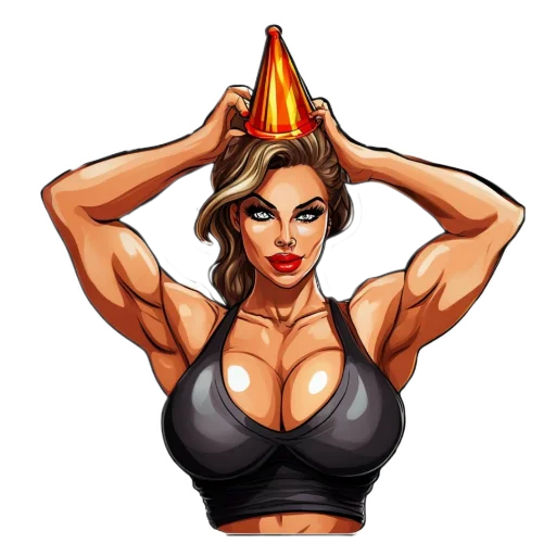 🥳 Стикер «Milf bodybuilder» для Telegram
