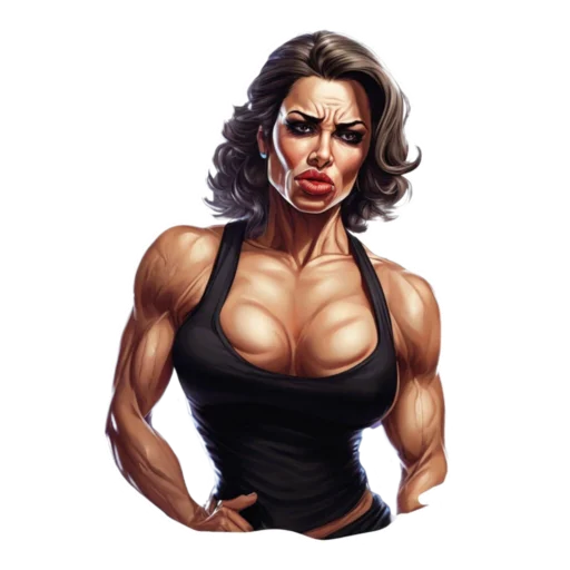 😭 Стикер «Milf bodybuilder» для Telegram