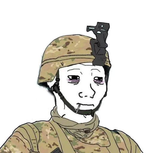 🚬 Стикер «Military wojak» для Telegram