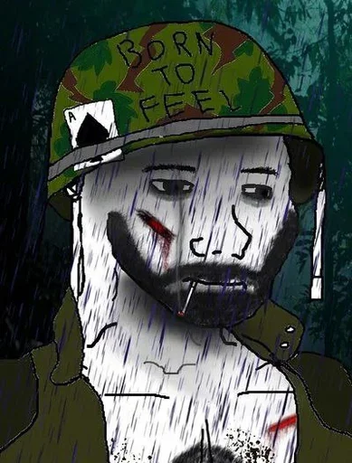 😔 Стикер «Military wojak» для Telegram