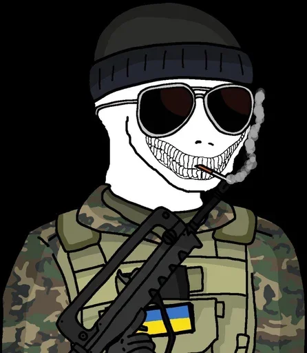 ☺️ Стикер «Military wojak» для Telegram