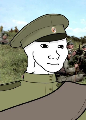 😐 Стикер «Military wojak» для Telegram
