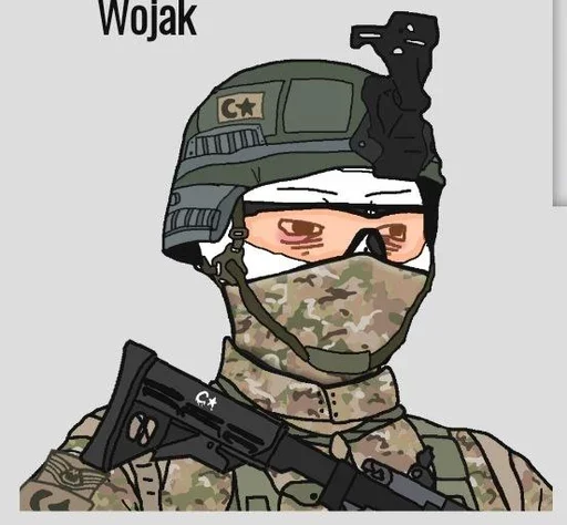 😕 Стикер «Military wojak» для Telegram