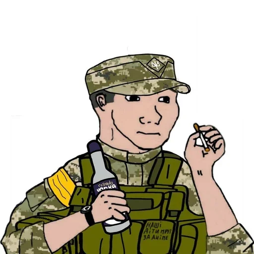 🚬 Стикер «Military wojak» для Telegram