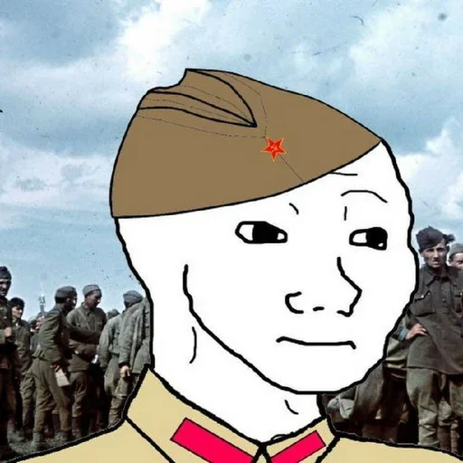 😐 Стикер «Military wojak» для Telegram