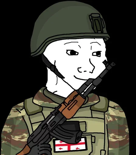 🇬🇪 Стикер «Military wojak» для Telegram