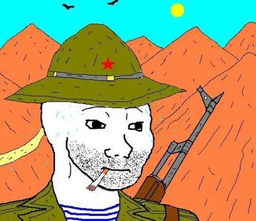 😓 Стикер «Military wojak» для Telegram
