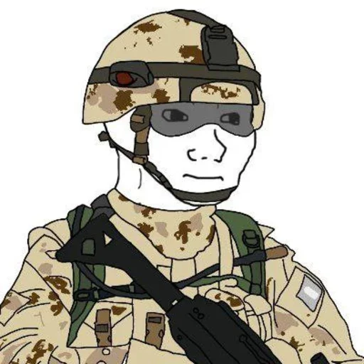 😑 Стикер «Military wojak» для Telegram