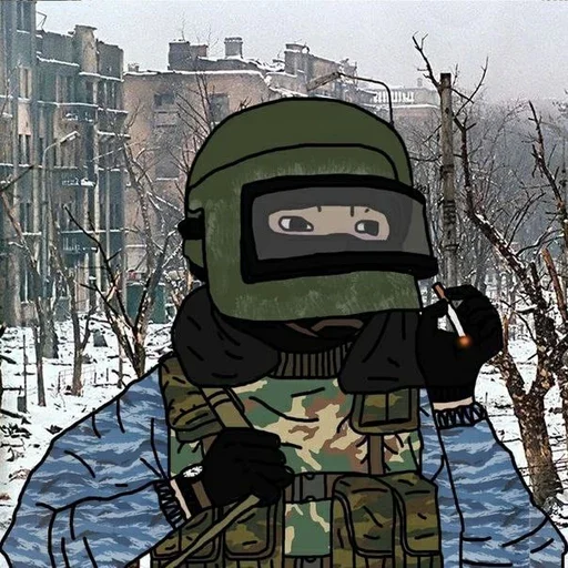 🚬 Стикер «Military wojak» для Telegram