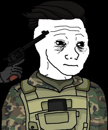 😐 Стикер «Military wojak» для Telegram