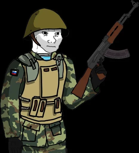 😐 Стикер «Military wojak» для Telegram