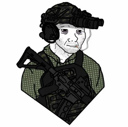 🚬 Стикер «Military wojak» для Telegram