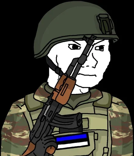 🇪🇪 Стикер «Military wojak» для Telegram