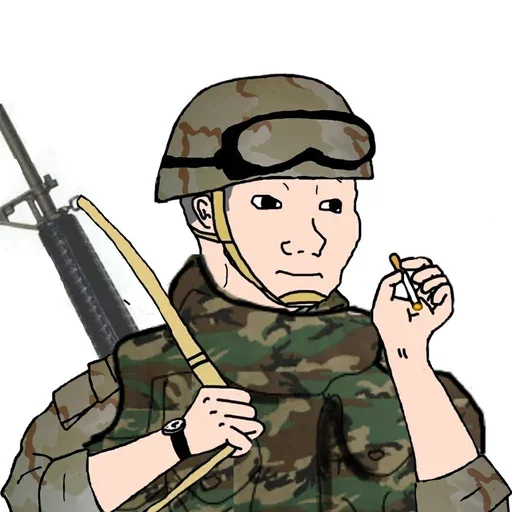 🚬 Стикер «Military wojak» для Telegram