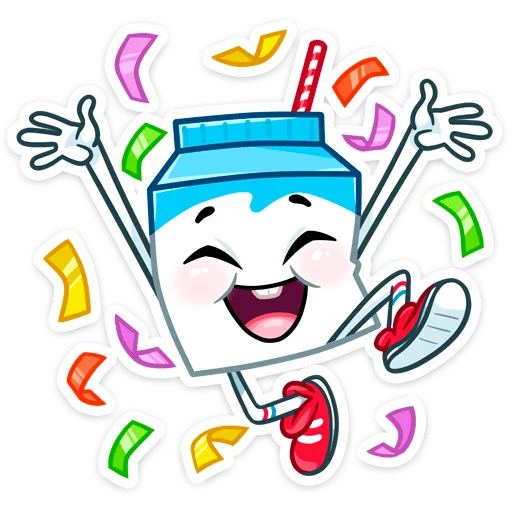 🥳 Стикер «Молочко» для Telegram