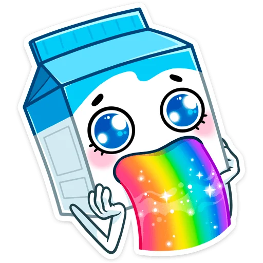 🌈 Стикер «Молочко» для Telegram