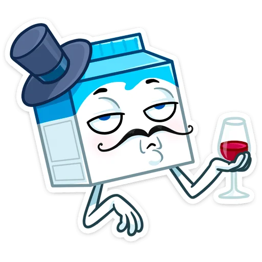 🍷 Стикер «Молочко» для Telegram