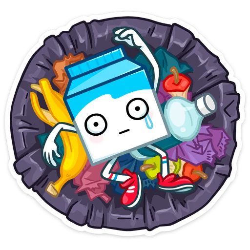 🗑 Стикер «Молочко» для Telegram