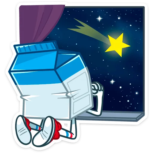 🌃 Стикер «Молочко» для Telegram
