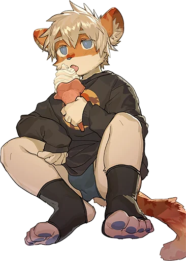 🍦 Стикер «Milky tiger baby» для Telegram