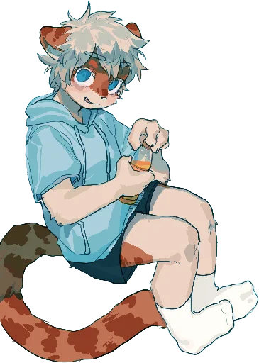 🥤 Стикер «Milky tiger baby» для Telegram