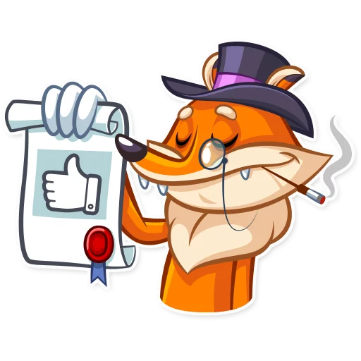 👍 Стикер «Millionaire Fox» для Telegram