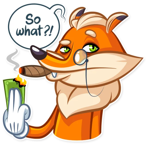 😐 Стикер «Millionaire Fox» для Telegram