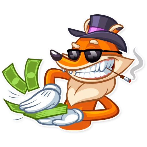 😎 Стикер «Millionaire Fox» для Telegram