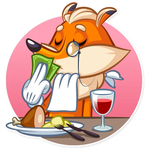 🍽 Стикер «Millionaire Fox» для Telegram