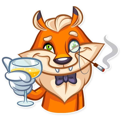 🍷 Стикер «Millionaire Fox» для Telegram
