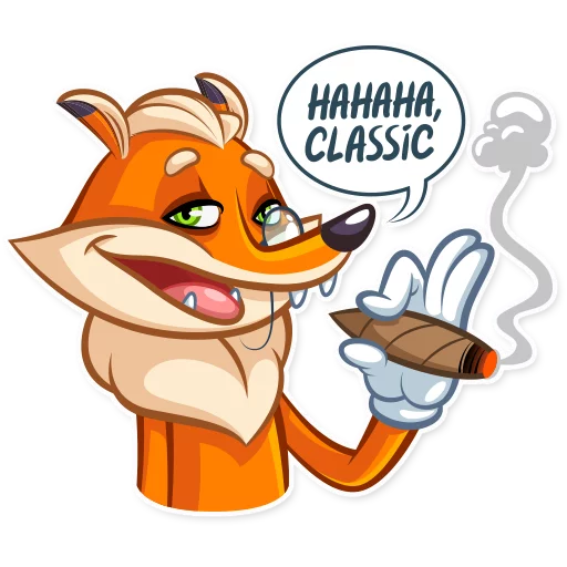 😉 Стикер «Millionaire Fox» для Telegram