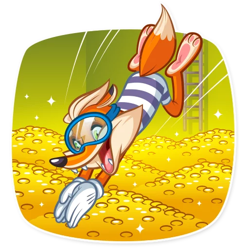 🏊 Стикер «Millionaire Fox» для Telegram