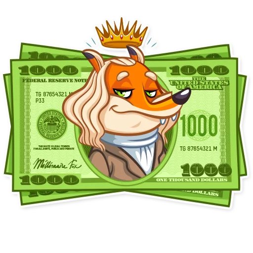 💵 Стикер «Millionaire Fox» для Telegram