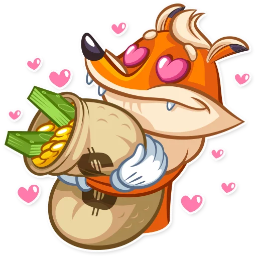 ❤ Стикер «Millionaire Fox» для Telegram