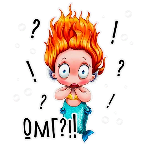 😱 Стикер «Русалка» для Telegram